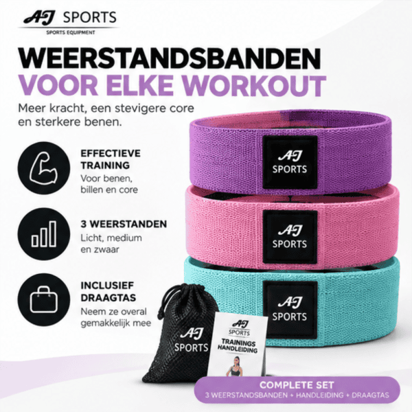 Weerstandsbanden Set | AJ-Sports 3 Booty Bands - Afbeelding 2