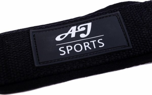 lifting straps close up logo