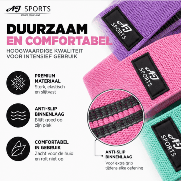 Weerstandsbanden Set | AJ-Sports 3 Booty Bands - Afbeelding 4