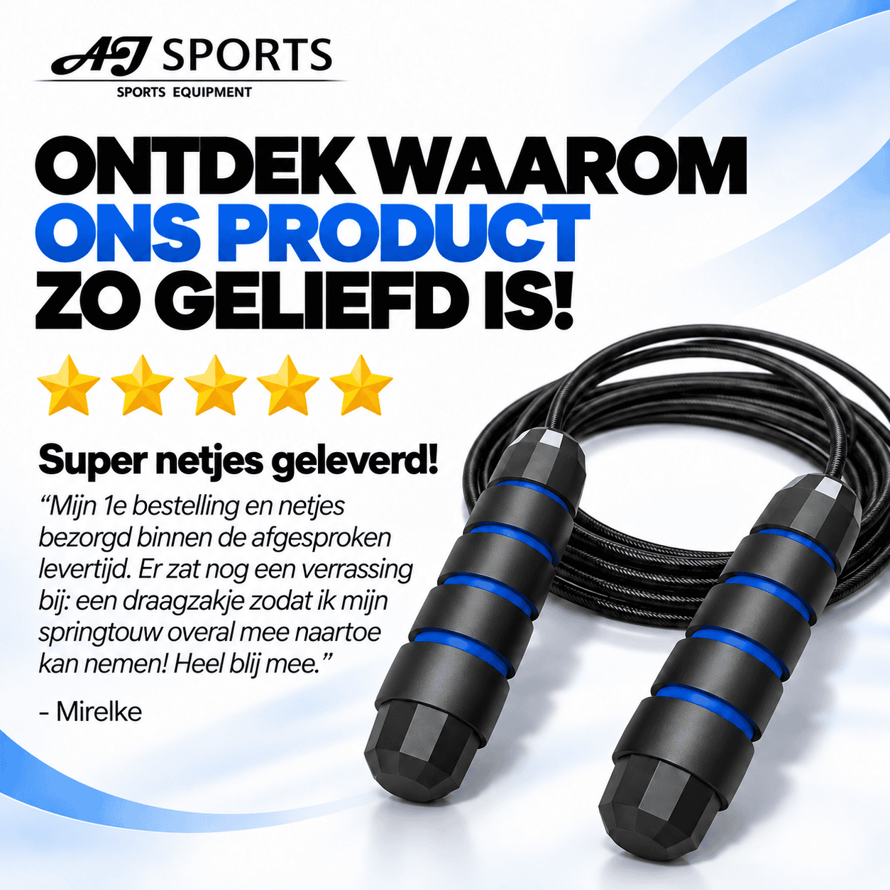 Springtouw Volwassenen | AJ-Sports Verstelbare Speedrope - Afbeelding 5