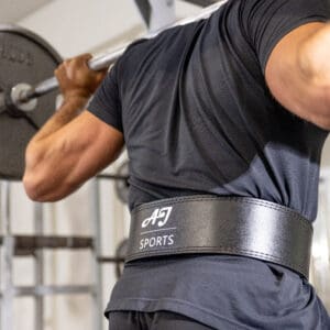 Lifting belt met clip squat achterkant logo