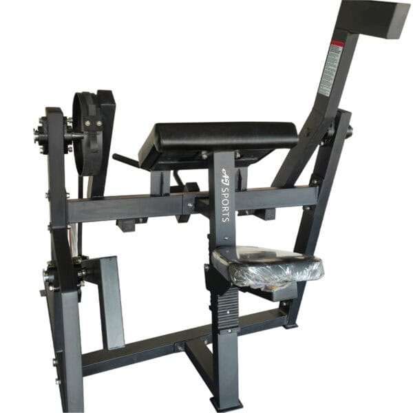 Bicep curl machine achterkant achteraanzicht