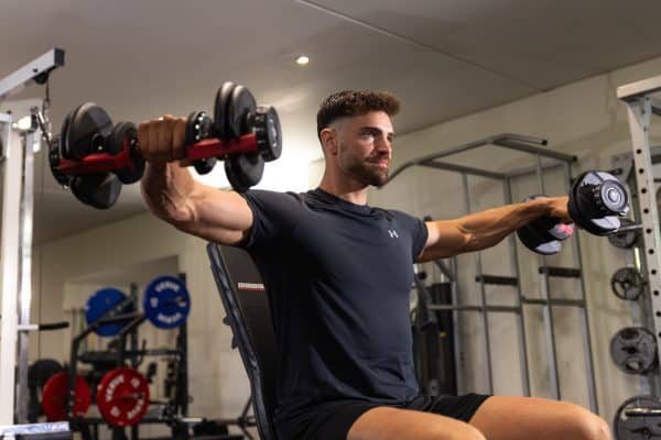 Verstelbare dumbbell van 24 kg voor krachttraining en fitnessoefeningen. Perfect voor thuis en sport.