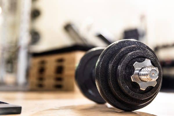 Verstelbare halter met 2 x 10 kg voor krachttraining.