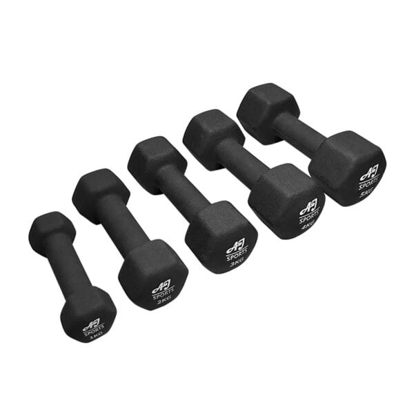 Dumbell set 1KG t/m 5KG bovenaanzicht