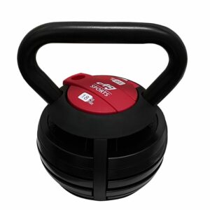 Verstelbare kettlebell 18KG vooraanzicht vol gewicht
