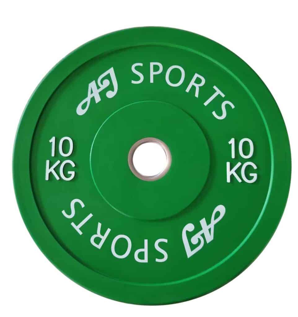 Halterschijf 10KG rubber groen