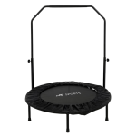 Trampoline met handvat en frame voor cardio en fitnesstraining.