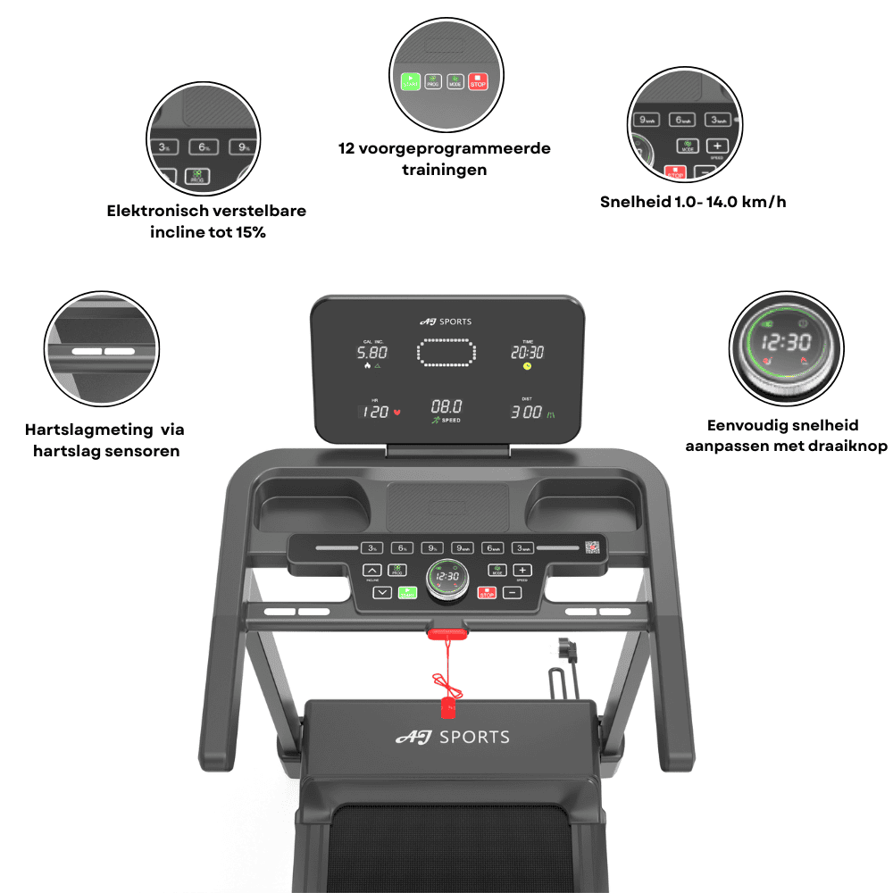 Loopband met hellingsfunctie AJ-6008 - Afbeelding 2