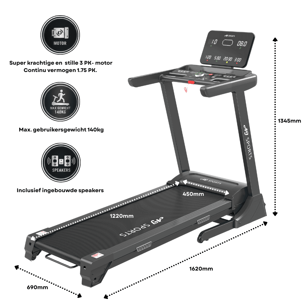Loopband met hellingsfunctie AJ-7008 - Afbeelding 4