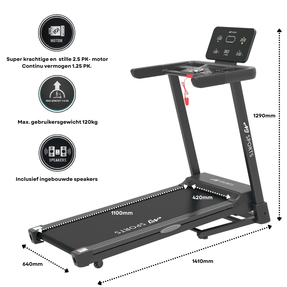 Loopband met hellingsfunctie AJ-6008 - Afbeelding 6