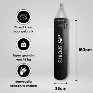 Informatie en afmetingen van 180cm hangende bokszak