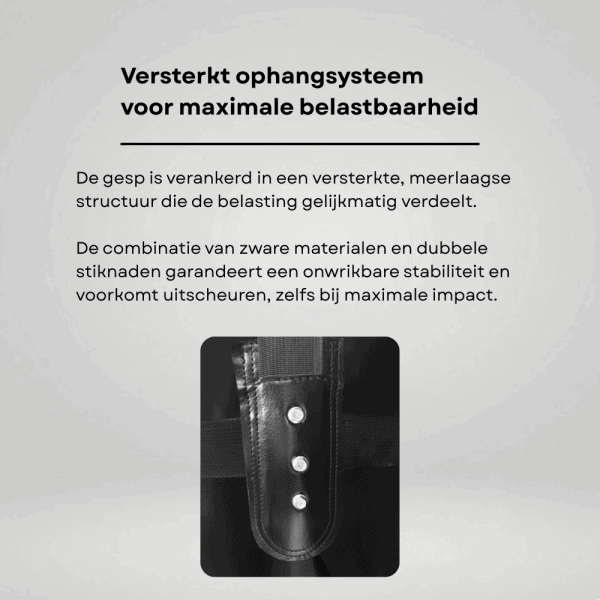 Informatie over het versterkte ophangsysteem van een hangende bokszak