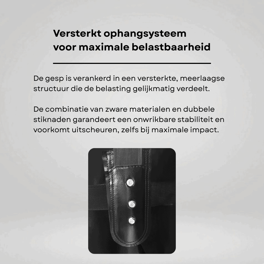 Informatie over het versterkte ophangsysteem van een hangende bokszak