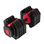 Vooraanzicht van rood / zwarte verstelbare dumbbell 25kg