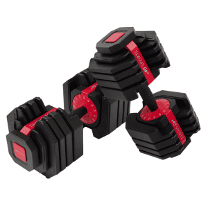 Verstelbare dumbbells set 25kg rood / zwart