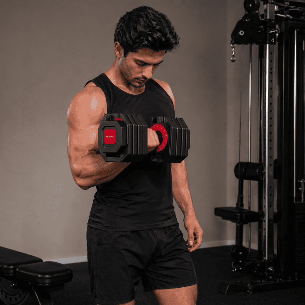 Verstelbare Dumbbell 25kg Rood - Afbeelding 7