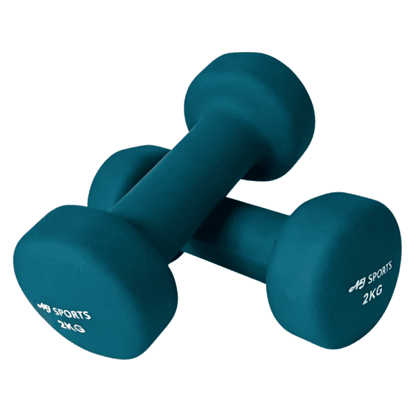 Vinyl dumbbell set 2kg van AJ-Sports in het groen