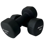 Vinyl dumbbell set 5kg van AJ-Sports in het zwart