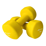 Vinyl dumbbell set 7kg van AJ-Sports in het geel