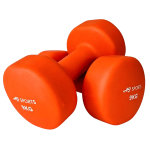 Vinyl dumbbell set 9kg van AJ-Sports in oranje