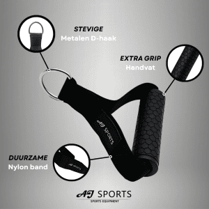 Infographic van D-handle in het zwart van AJ-Sports