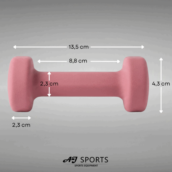 Afmetingen van vinyl dumbbell set 0,5kg van AJ-Sports