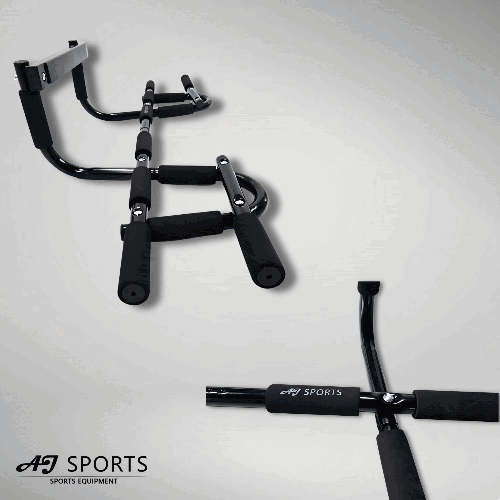 Zijkant en close up van pull up bar v2 van AJ-Sports