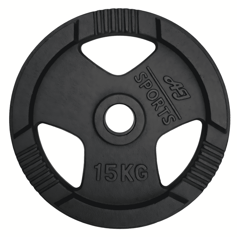 Olympische Halterschijven Gietijzer Tri-Grip (Per stuk) AJ-Sports - Afbeelding 4