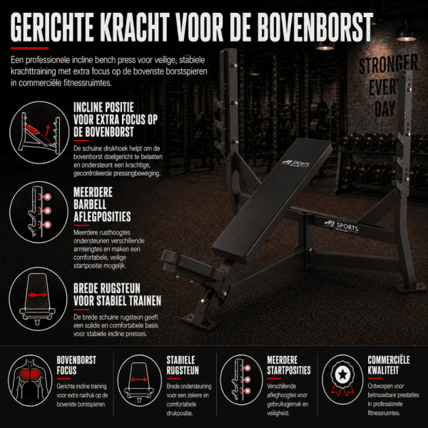 Incline Bankdrukbank - Afbeelding 3