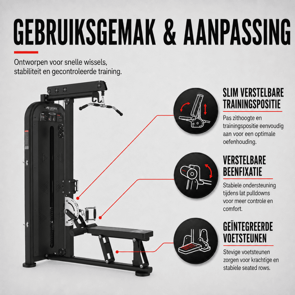 Lat Pulldown & Seated Row Machine - Afbeelding 3