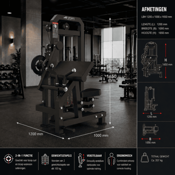 Bicep Curl & Tricep Extension Machine - Afbeelding 5