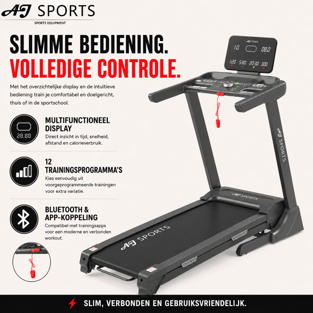 Loopband met Helling AJ-7008 | 16 km/u & 15% Incline - Afbeelding 4