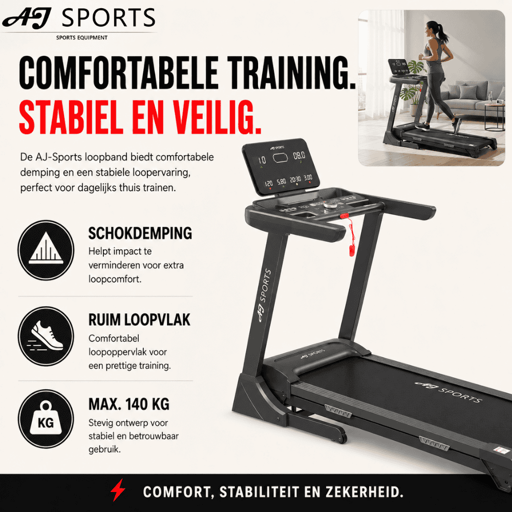 Loopband met Helling AJ-7008 | 16 km/u & 15% Incline - Afbeelding 7