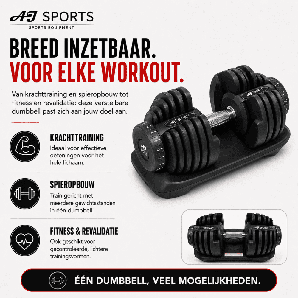 Verstelbare Dumbbell 40kg (Per stuk) - Afbeelding 4